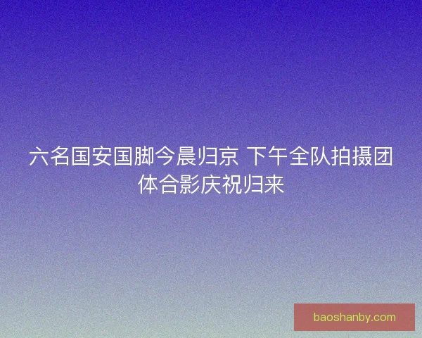 六名国安国脚今晨归京 下午全队拍摄团体合影庆祝归来