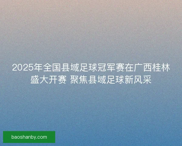 2025年全国县域足球冠军赛在广西桂林盛大开赛 聚焦县域足球新风采