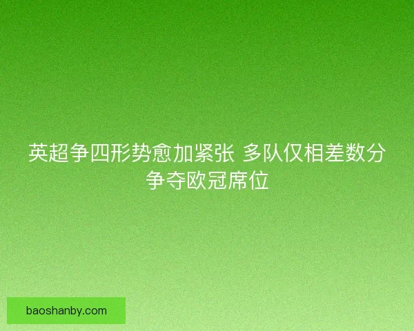 英超争四形势愈加紧张 多队仅相差数分争夺欧冠席位