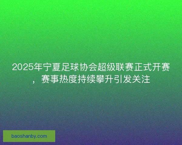 2025年宁夏足球协会超级联赛正式开赛,赛事热度持续攀升引发关注 2025年宁夏足球协会超级联赛正式开赛,赛事热度持续攀升引发关注
